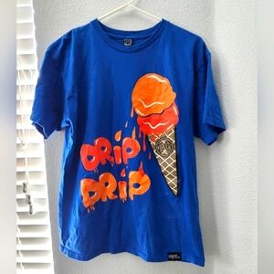 PG Apparel Blue Men's Drip Drip Make It Lit T Shirts Size M.